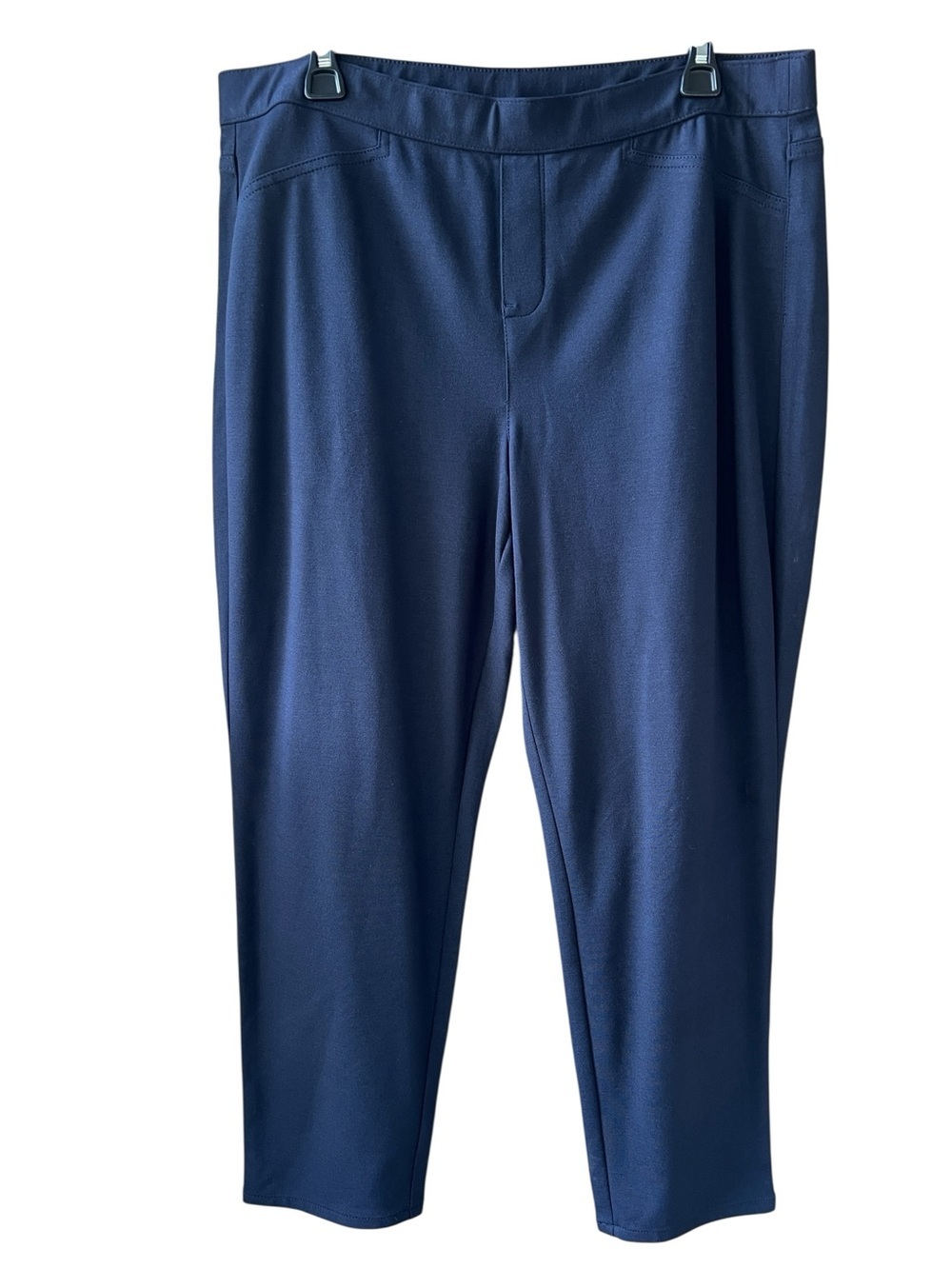 J.Jill New W Tag Sz L Petite Ponte Knit Slim Leg Pant in Deep Navy